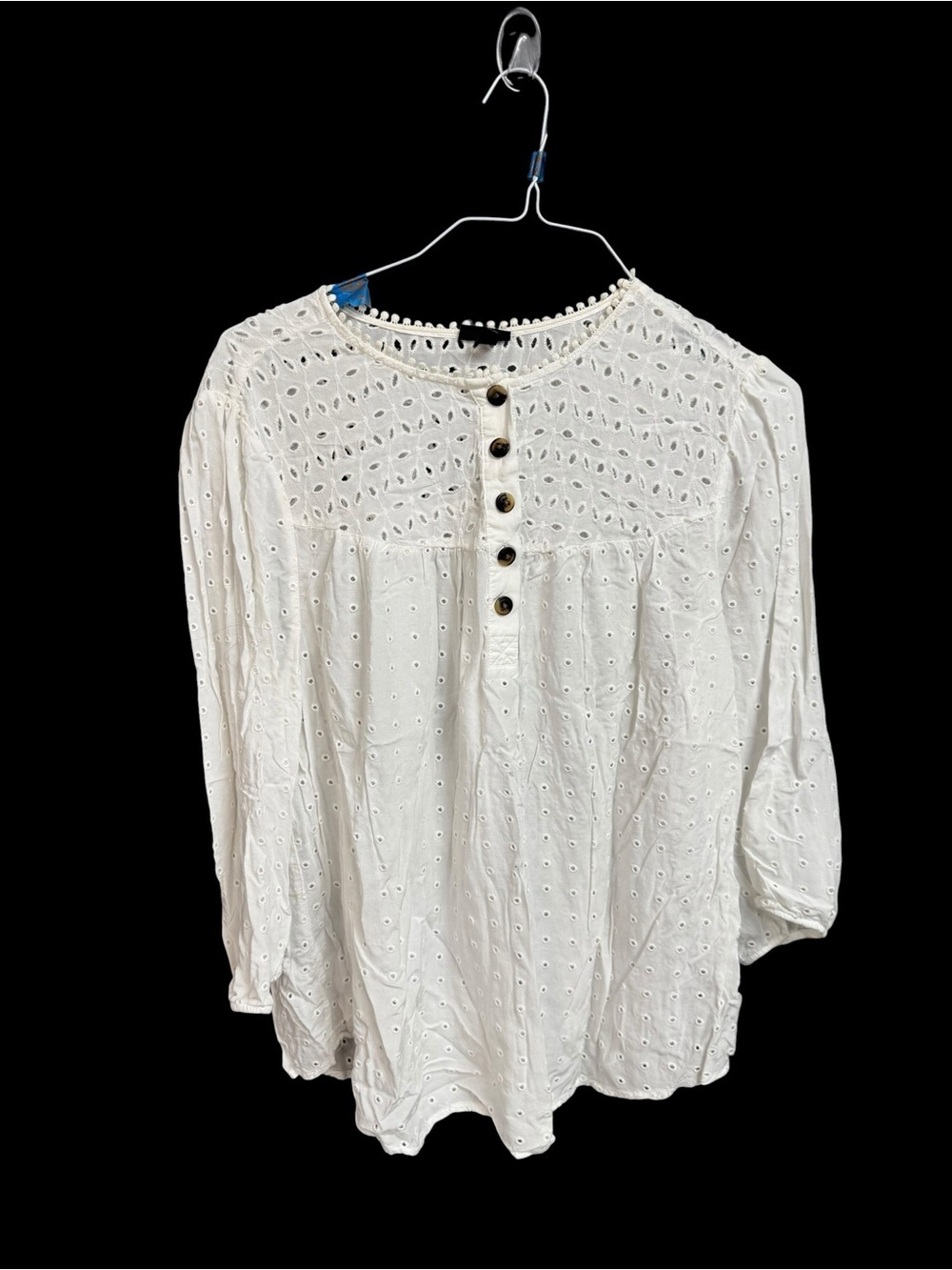Torrid Eyelet Button-Front White Women's Blouse